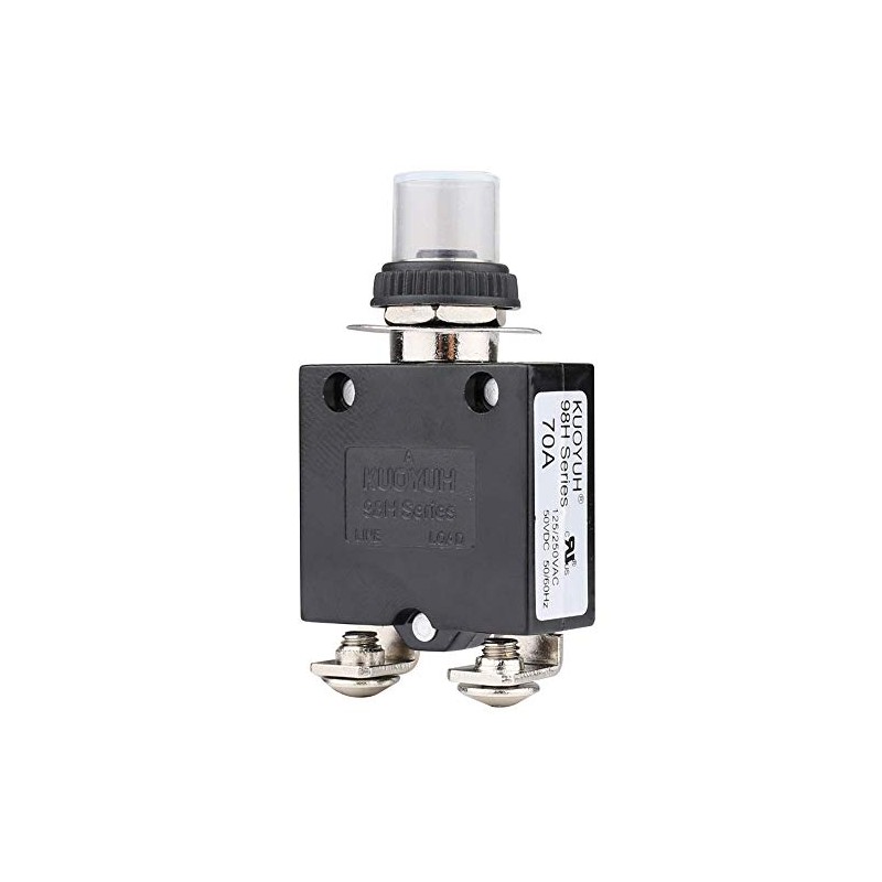 Clyxgs Thermal Circuit Breaker, 70A 125/250V AC 32V DC, Push