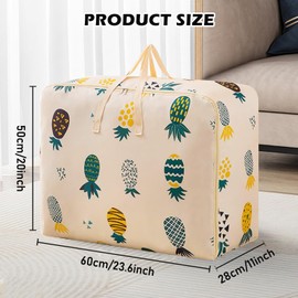 Vegena 3 Stück Aufbewahrungstasche Groß - Oxford-Stoff Aufbewahrungstasche für Bettdecken, Kleideraufbewahrung, Organisation, Umzugstaschen Tragetasche mit Doppel-Reißverschluss(60 * 50 * 28cm)