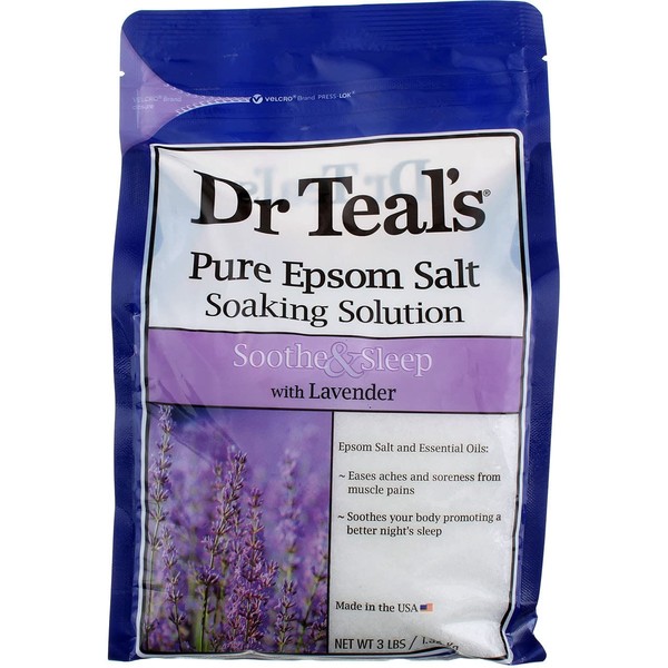 Dr Teal's Pure Epsom Salt- Lavender - Pack of 3 (3 bags, 3 lbs each)