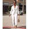 Dmoled Women's Business Blazer Suit Long Sleeves Two Piece Solid