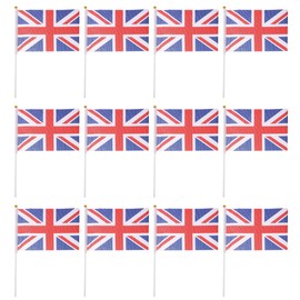 D-DAY Mourning Queen Flag: Parade Union Jack Flags, 2022 Flags, Hand Waving Union Flag, Royal Great Britain Flags, Outdoor Sports Props 50pcs