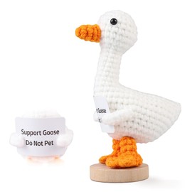Positive Emotional Positive Support Goose, Positive Crochet Animals, Stocking Stuffers for Family, White Elephant Gifts for Women, Thanksgiving Gifts for Coworkers