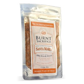 Burnt Sacrifice Santa Maria Style Gourmet BBQ Dry Rub Spice Seasoning (3.5 OZ Bag Makes Over 9 Pounds) All-Natural, Tri-tip Brisket Prime-Rib Chuck Roast Chicken Lamb