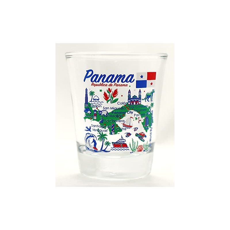 Panama Landmarks and Icons Collage Shot Glass