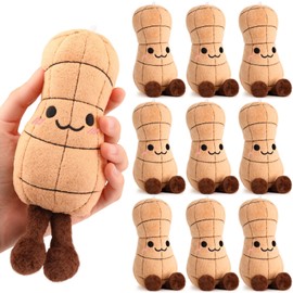 Gemscream 12 Pcs Peanut Plush Stuffed Toy 7 inch Soft Stuffed Toy Doll Cute Peanut Plush Smile Face Groundnut Plushes for Kids Gift