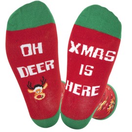 CHEERYMAGIC Women Christmas Socks Thermal Socks Novelty Cartoon Socks Mini Crew Socks Funny Socks Reindeer Xmas Stocking Filler Gifts for Her Girls Christmas Party Supplies A8MLZMW