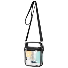 YcsRnn Clear Backpack, Stadium Approved Concert Bag, A4 Size Transparent Crossbody Bag for Concerts Sports Events, Waterproof PVC Clear Handbag for Travel Outdoor Activities, 15 * 4.6 * 20 Cm