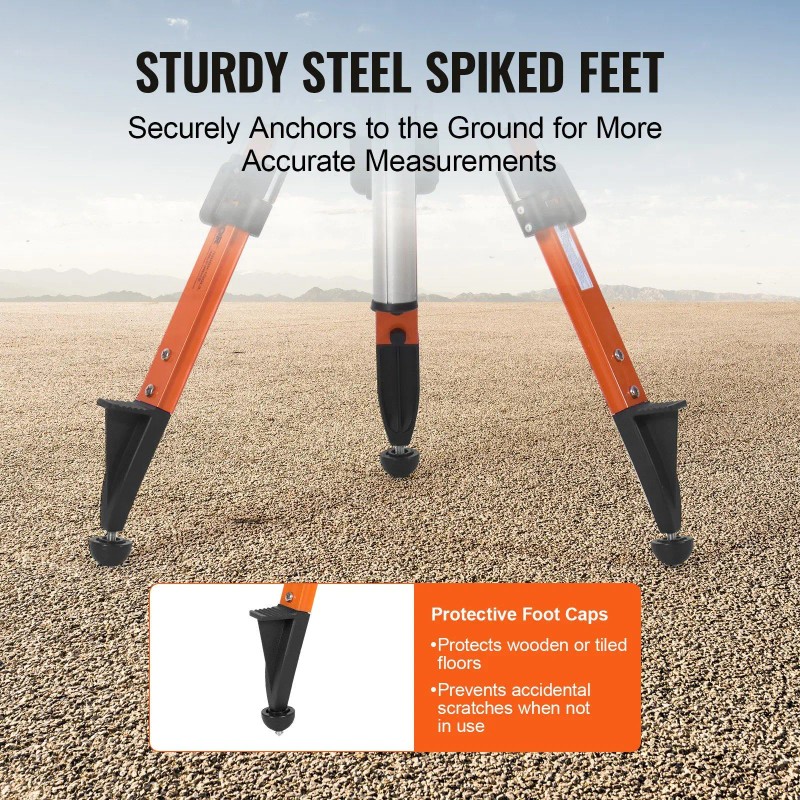 Laser Level Tripod Stand 27.16-67.71 In Height Adjustable Aluminum Alloy
