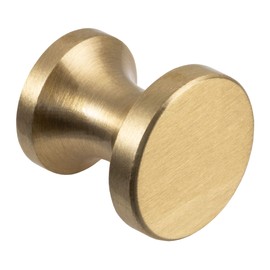 Gedotec H10183 Furniture Handle, Brushed Brass Cupboard Knob, Vintage Furniture Knob, Antique for Drawers, Door Knob Diameter 25 mm, Round Dresser Knob, 1 Piece, Country House Style Design with Screws