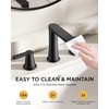 FORIOUS Black Bathroom Faucet 3 Hole, 8" Matte Black Vanity