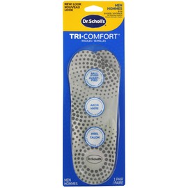 Dr. Scholl's Tri-Comfort Insoles. Comfort for Heel, Arch and Ball of Foot, with Targeted Cushioning and Arch Support (for Men's 8-12, also available Women's 6-10)