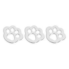 Catland Sticker Cat Dog Paw Car Emblem Cute Car Sticker Waterproof Plate Sticker 3D Metal Decal Emblem Charm Seal Label for Car Bike Bicycle Suitcase Decoration Custom Parts Decoration Silver Set of 3