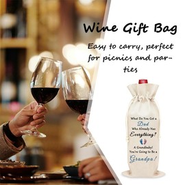 Grandpa Pregnancy Announcement Gift for New Grandpa Birthday Gifts from Daughter Son, You're Going to be A Grandpa Wine Gift Bag for Men Grandfather to be Father's Day Gifts for Grandfather to be Wine Bags