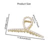 Ling & Bai Pearl Hair Claw Clips Gold Large Metal