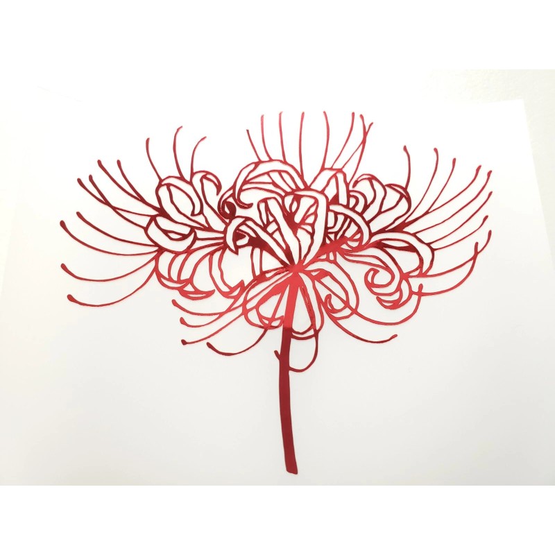 Japanese Spider Lily Anime Flower Holographic Red Sticker Vinyl Decal