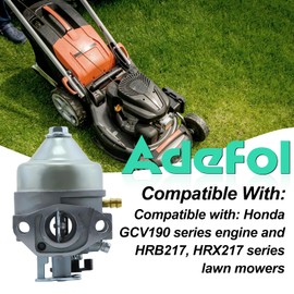 ADEFOL Carburettor Kit for Honda GCV190 Engine and HRB217 HRX217 Lawnmower, Carburettor + Air Filter + Gaskets + Spark Plug + Fuel Filter Accessories Replacement Parts 9 in 1 Kit