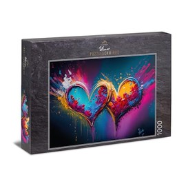 Ulmer Puzzleschmiede - Colourful Heart Puzzle 1000 Pieces Forever - Colourful Love Motif with Energy and Emotion - Quality Made in Germany
