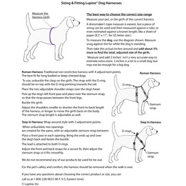 LupinePet Basics 3/4" Black 20-32" Adjustable Roman Dog Harness for Medium Dogs