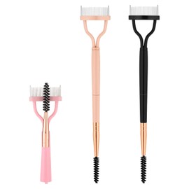 3PCS Eyelash Comb Separator, Foldable Lash Separator Tool with Spoolie Mascara Brushes Definer Lash Comb for Combing and Separating Lashes(3Colors)