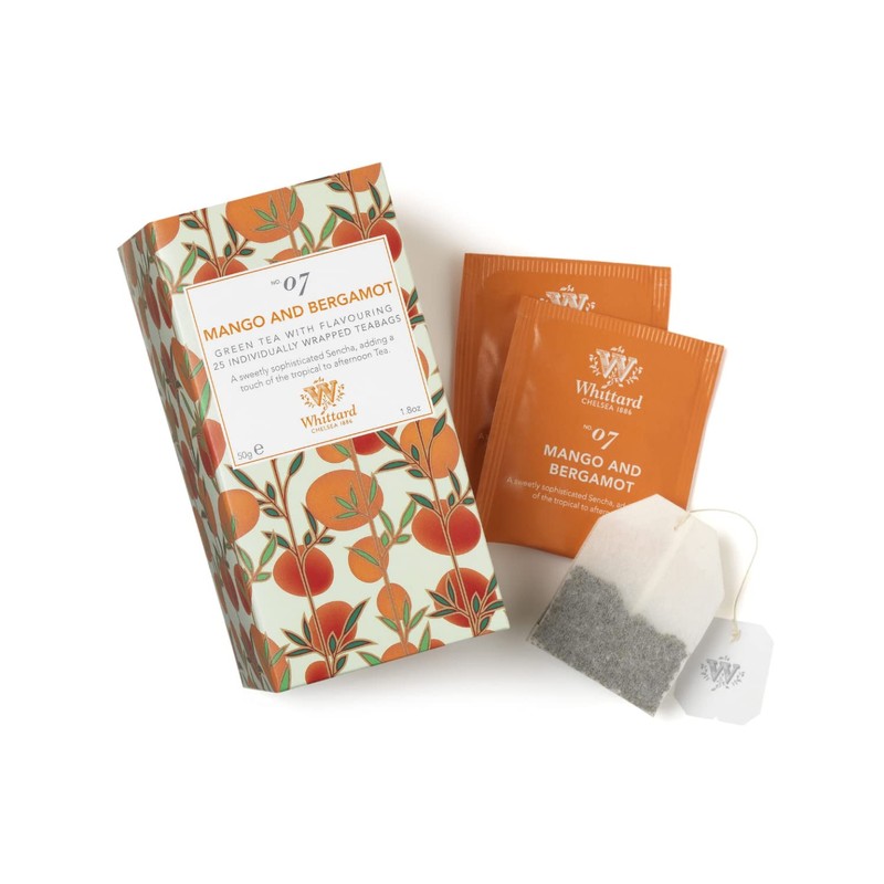 Whittard Mango & Bergamot Flavored Green Tea - 4 x