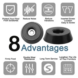 sourcing map Rubber Feet Bumper Buffer Chopping Board Pad Metal Disc Diameter 18 x 15 x Height 5 mm Pack of 40