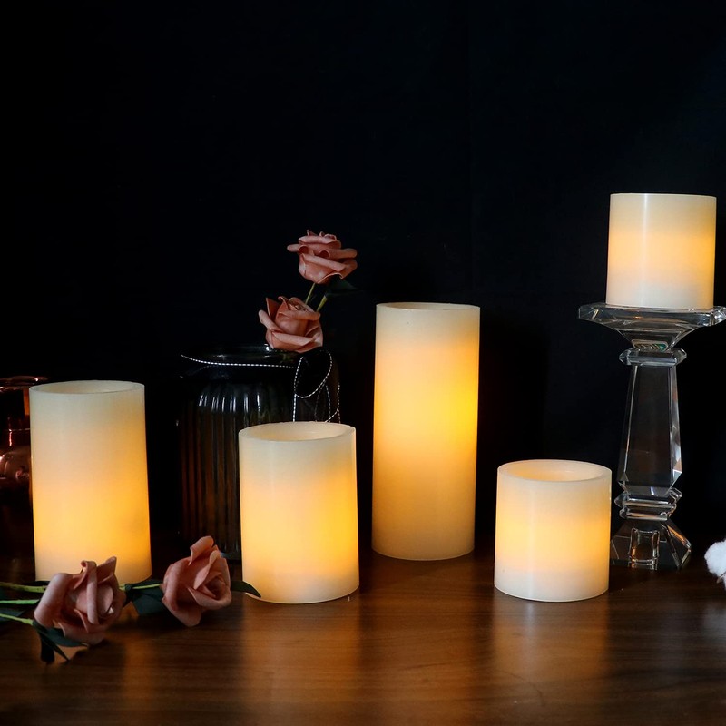 Eldnacele LED Flameless Flickering Candles Optical Fiber Wick with 10-Key