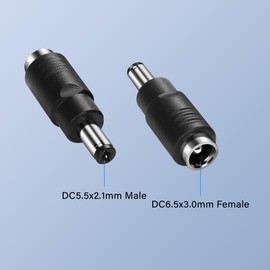 PNGKNYOCN DC Power Adapter,DC 5.5mm x 2.1mm Male Plug to 6.5mm x 3.0mm Female Jack Converter for Laptop,CCTV Security Cameras Surveillance Syste（2-Pack）