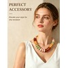 zocare Chunky Resin Statement Necklace for Women,Colorful Beaded Necklace