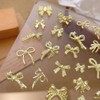 34 Pezzi Metallo Bow Nail Charms Oro 3D Dolce Fiocco