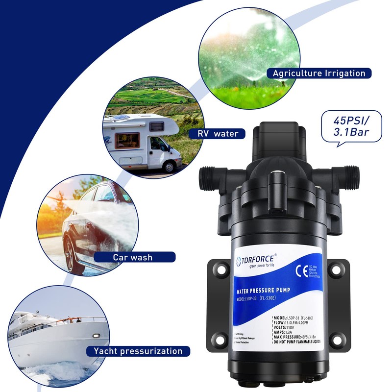 TDRFORCE 110V Fresh Water Circulating Pump 4GPM Pressure Increase Booster