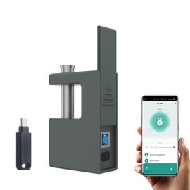 TenixLox Armored Security Lock for Containers, Fingerprint Release App and Key Heavy Duty Anti-Theft Lock for Garages, Carports and Basements