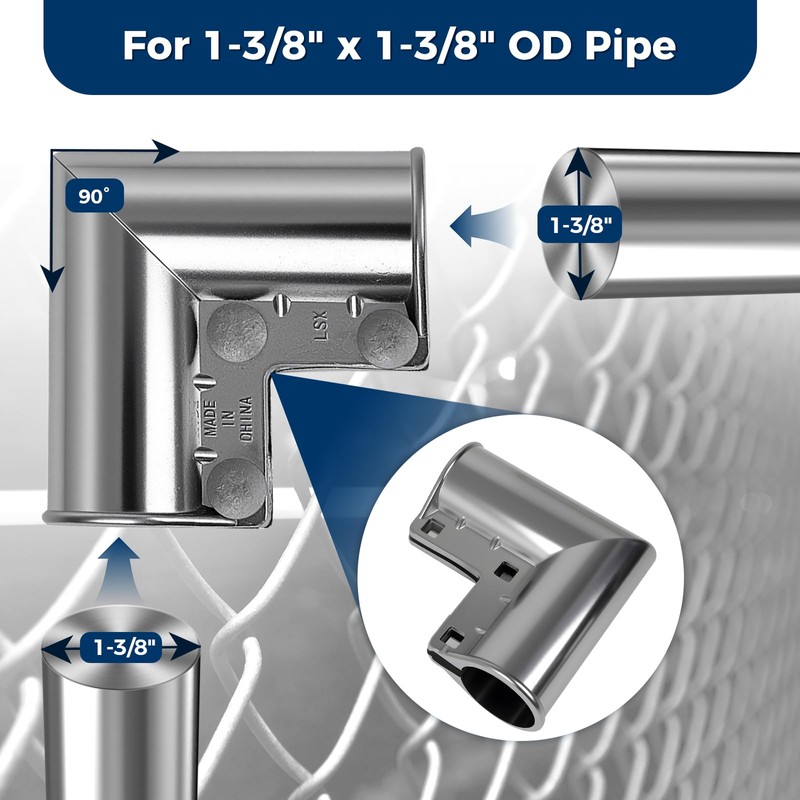 Aluminum Chain Link Fence Gate Corners for 1-3/8" x 1-3/8"