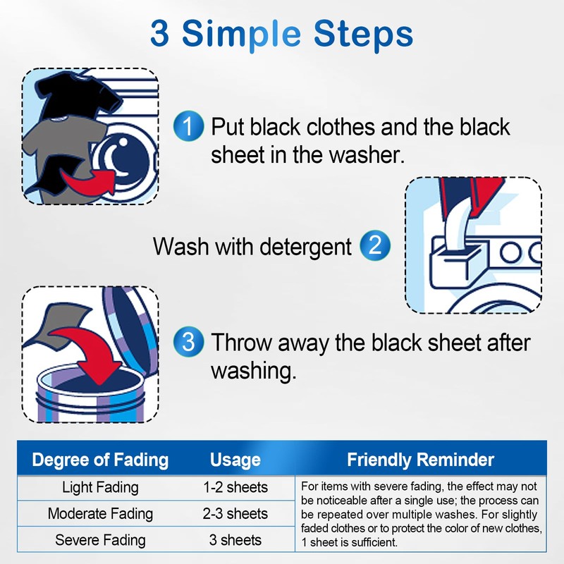 Binbata Black Darkening Sheets, Renew & Repair for Black Faded