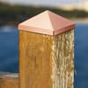 Blulu 4 Pcs 4''x4'' (Actual 3.5''x3.5'') Solid Copper Pyramid Post