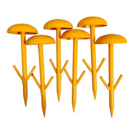 NsyStake 6 Pack Yellow Metal Land Markers - Property Survey, Lotline, Yard Boundary & Driveway Markers