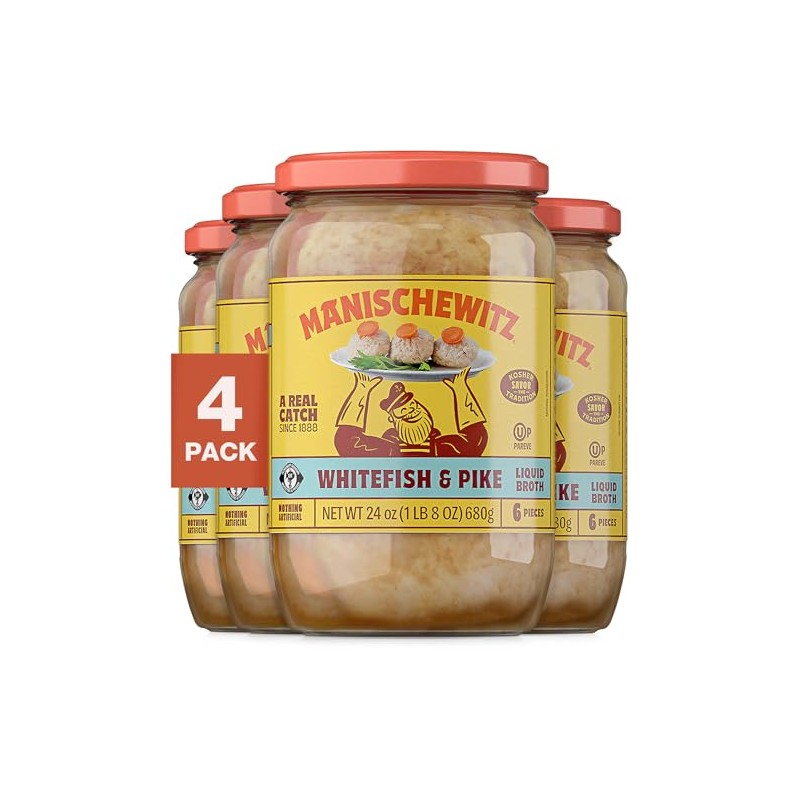 Manischewitz Whitefish & Pike Gefilte Fish in Liquid Broth, 24oz