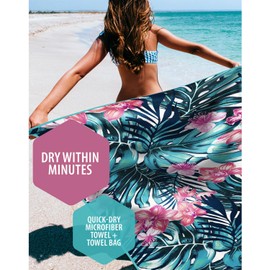 VENTURE 4TH Microfiber Beach Towel: Quick-Dry, Compact, Sand-Free, Absorbent, Sandproof and Lightweight - Perfect for Camping, Beach, and Roadtrips (Blue Lagoon Design | 35x78 inches)