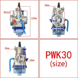JIK PWK Carburetor 28 30 32 34 35 36 38 40mm Racing Carb Universal 2T 4T Engine Dirt Bike Motocross Motorcycle Scooter ATV Quad (PWK-Blue, 30MM)