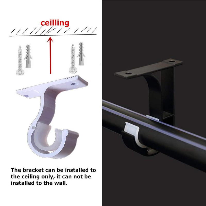 Curtain Rod Brackets 2pcs White Curtain Rod Holder for Drapery