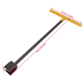 Oumefar Water Meter Key Wrench, 16.14inch Steel Water Key Shut Off Tool with 4 Way Multi-Functional Utility Key, T-handle Water Key for Water Meter on-off, Curb or Main Water Shut off, Valve(Yellow)