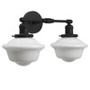Pathson 2-Lights Milk White Glass Wall Sconce Lights, Modern Classic