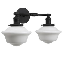 Pathson 2-Lights Milk White Glass Wall Sconce Lights, Modern Classic Wall Vanity Lighting for Living Room Bathroom Bedroom