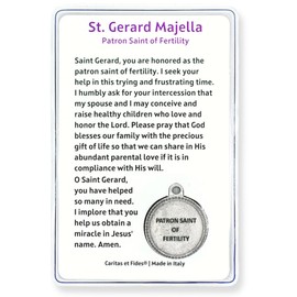 Laminated St Gerard Pregnancy Prayer Card - Catholic Holy Card for Patron Saint of Fertility and Motherhood, Includes St Gerard Medal for Pregnancy, Wallet Size Prayer Card