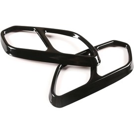 GFYWZ Exhaust Trim for VW Touareg CR7 2018 2019 2020 Stainless Steel 2 Pieces Black Car Rear Left Right Exhaust Trim Tailpipe Trim Car Tail Piece Neck Exhaust Pipe