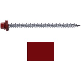 #10 Metal ROOFING SCREWS: (250) Screws x 3" DARK RED Hex Head Sheet Metal Roof Screw. Self starting/tapping metal to wood sheet metal siding screws. EPDM washer. for corrugated roofing