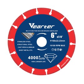 Vearter 6 Inch Cut Off Wheel, Diamond Cutting Wheel for Angle Grinder Die Grinder, Cutting Disc with 4000+ Cuts on Metal, Stainless Steel, Cast Iron, Aluminum, Brass (6'' X 7/8'')