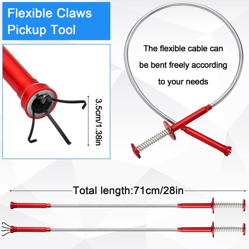 Tudomro 7 Pcs Telescoping Magnetic Pick up Tool Set 28''