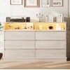 GAOMON Oak Dresser for Bedroom with 6 Drawers, Modern Chest
