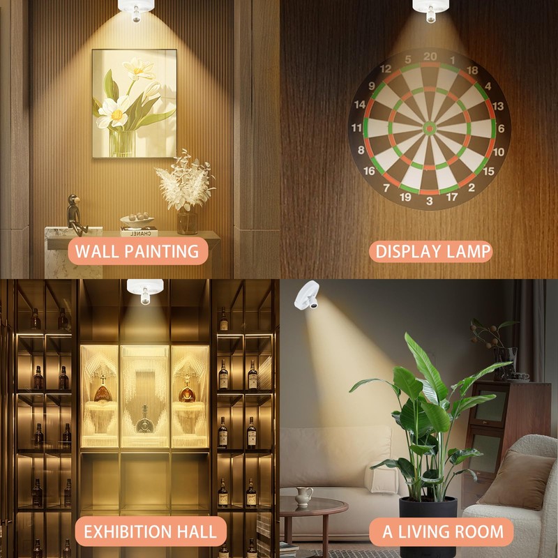 Wireless LED Spotlight Indoor with Rechargeable Battery Operated, Uplighting Indoor