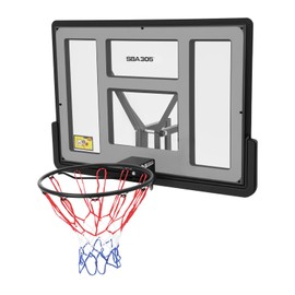 DYRABREST Wall Mounted Basketball Hoop, Heavy-Duty Backboard with Spring Rim Net Outdoor Indoor Goal for Driveway Backyard